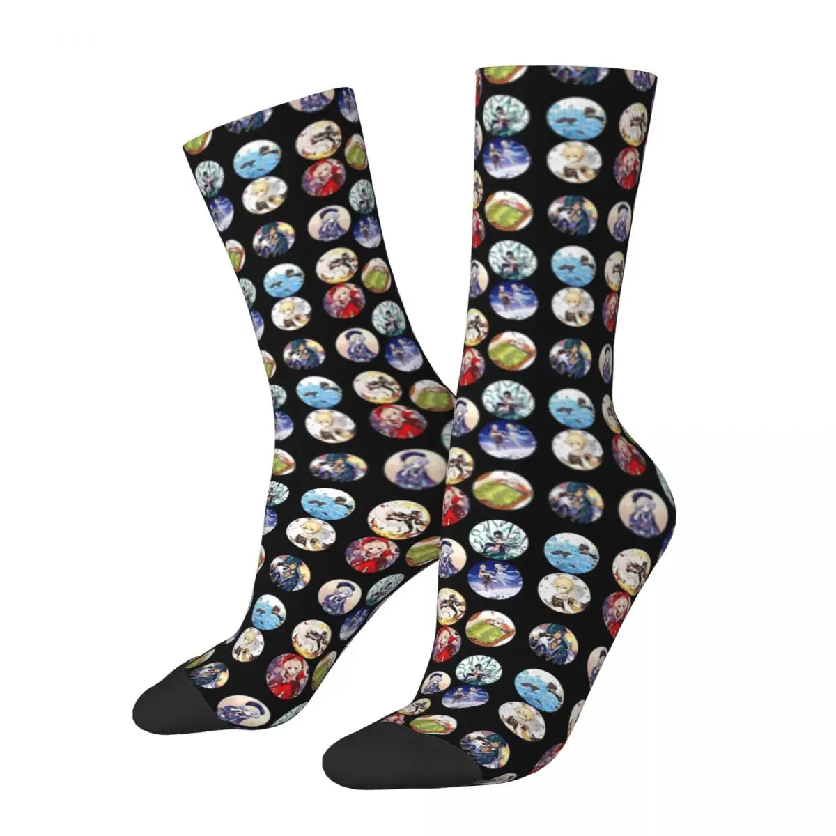 Genshin Impact Sticker Set Unisex Winter Socks Warm Happy Socks Street Style Crazy Sock