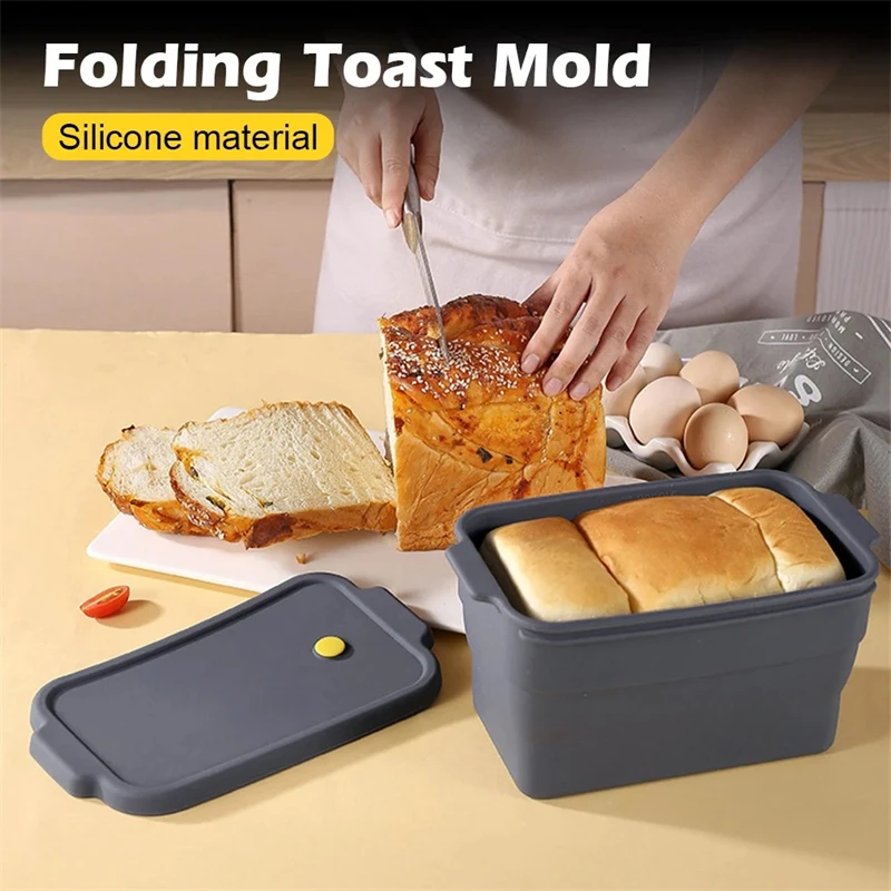 Bread Baking Mould Toast Bread Silicone Cheese Toast Box Home Folding Mold DIY Kitchen Tool Cake Baked Bakeware Food Crisper