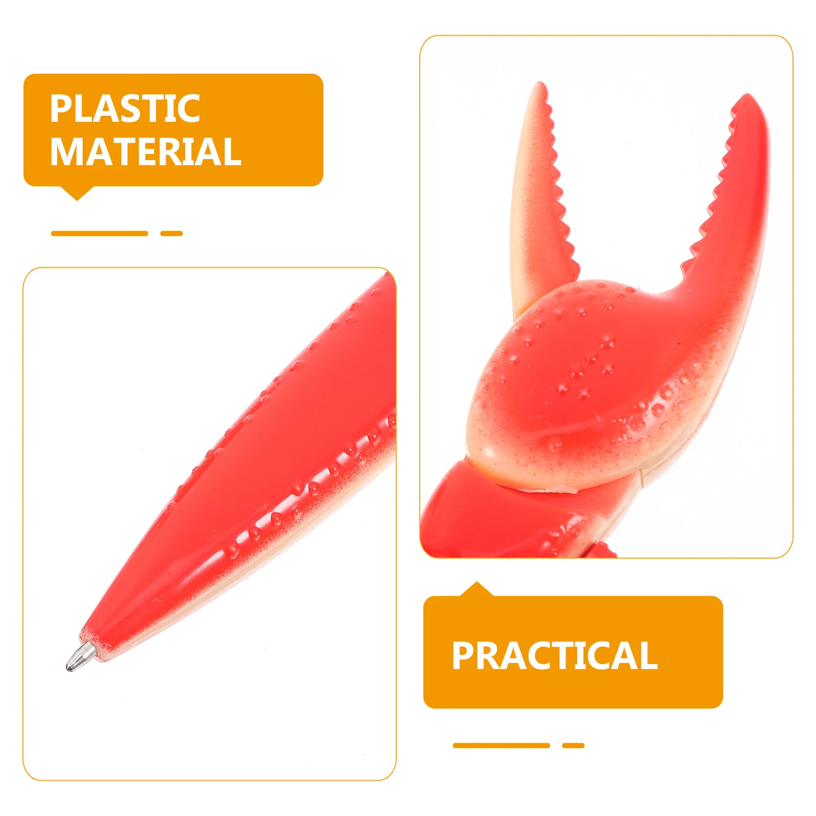 

2 Pcs I Think Convenient Pens Decorative Crab Cartoon Funny Office Ballpoint Creative