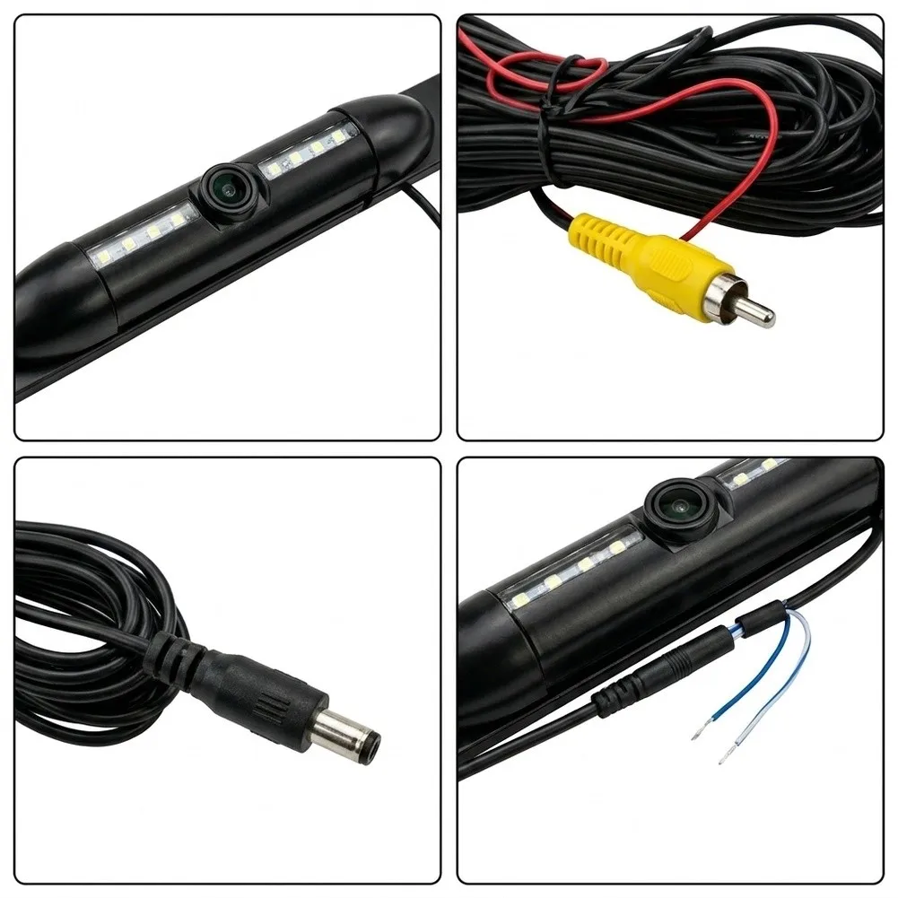 For Night Driving Visibility License Plate Camera High-strength ABS Material DC12V-24V Voltage 130mA Current Rating