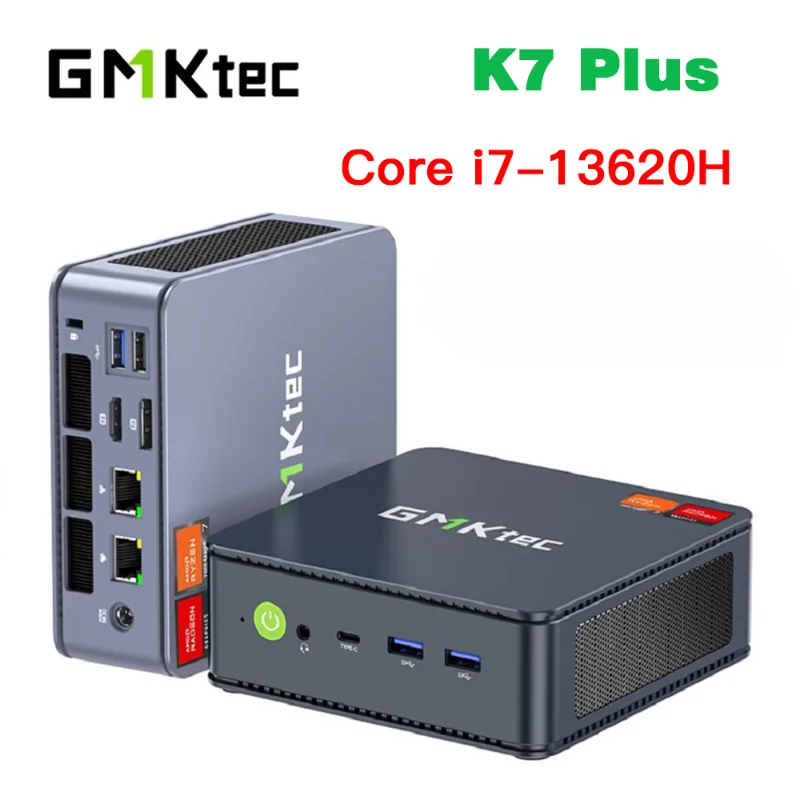 GMKtec K7 Plus Core I7-13620H MINI PC DDR5 NVME SSD PCie 4.0 WIFI6 BT5.2 2*2.5G Lan Windows 11Pro Desktop Gamer Computer