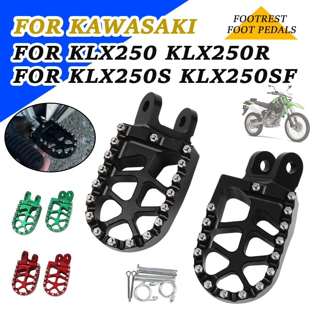 Motorcycle Accessories Footrest Footpegs Foot Pegs Pedals For KAWASAKI KLX250R KLX250S KLX250SF KLX 250 250R 250S 250SF KLX250 R