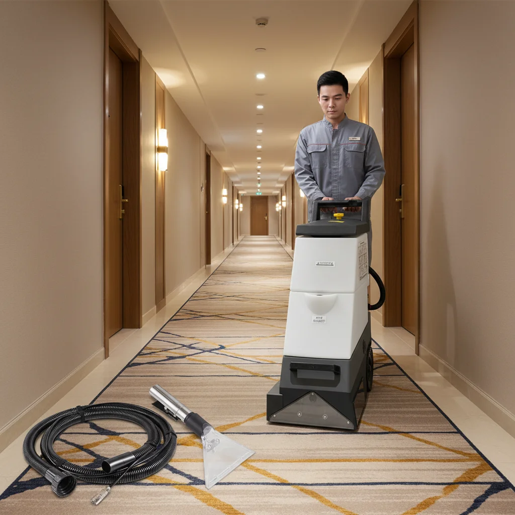 Commercial 110V/220V Electric Carpet Extractor 18kPa Suction Cold Water Cleaning For Hotels Conference Rooms Living Rooms Villas