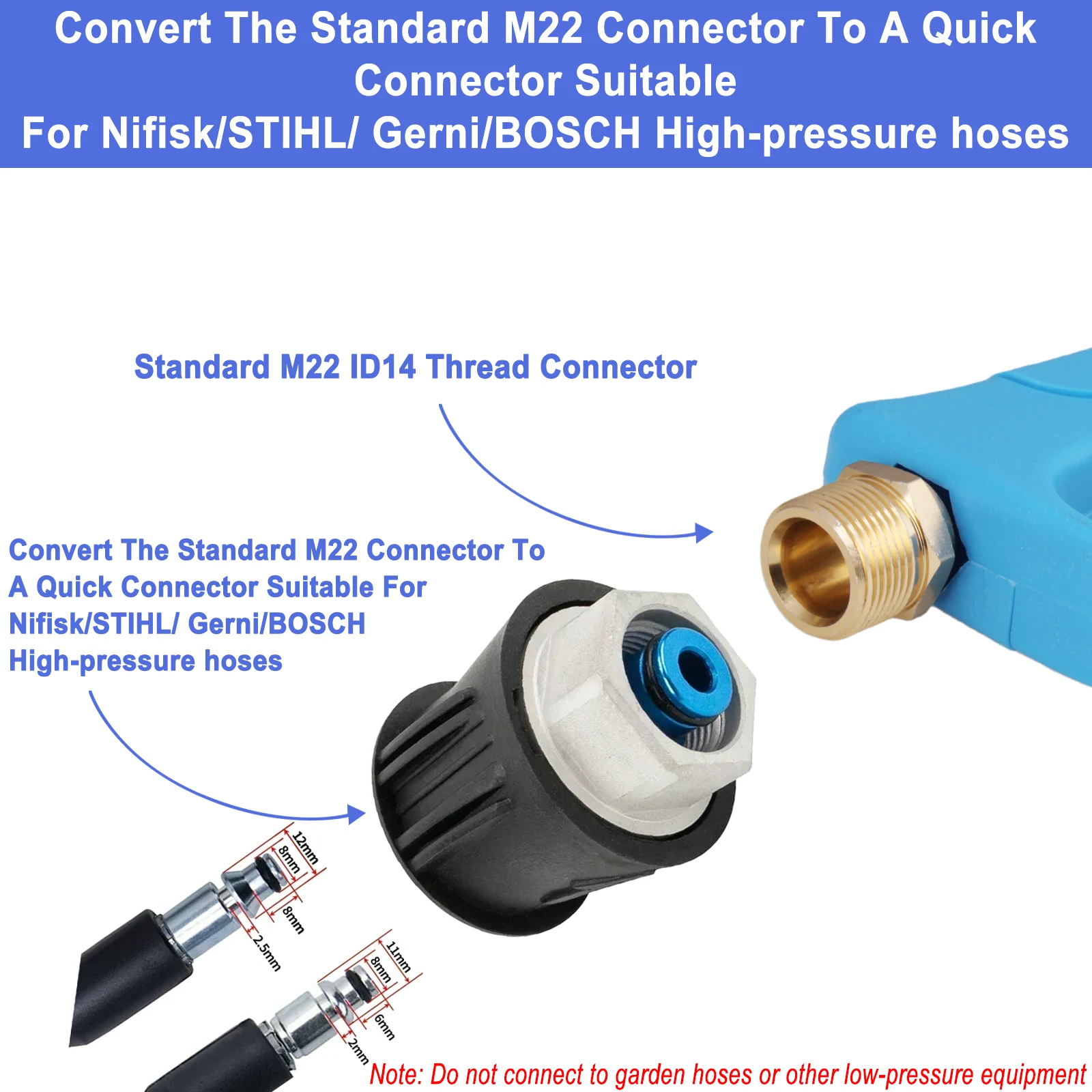 High Pressure Washer Gun & Foam Cannon Kit, Compatible with BOSCH/Nilfisk/STIHL/Gerni for Car Cleaning