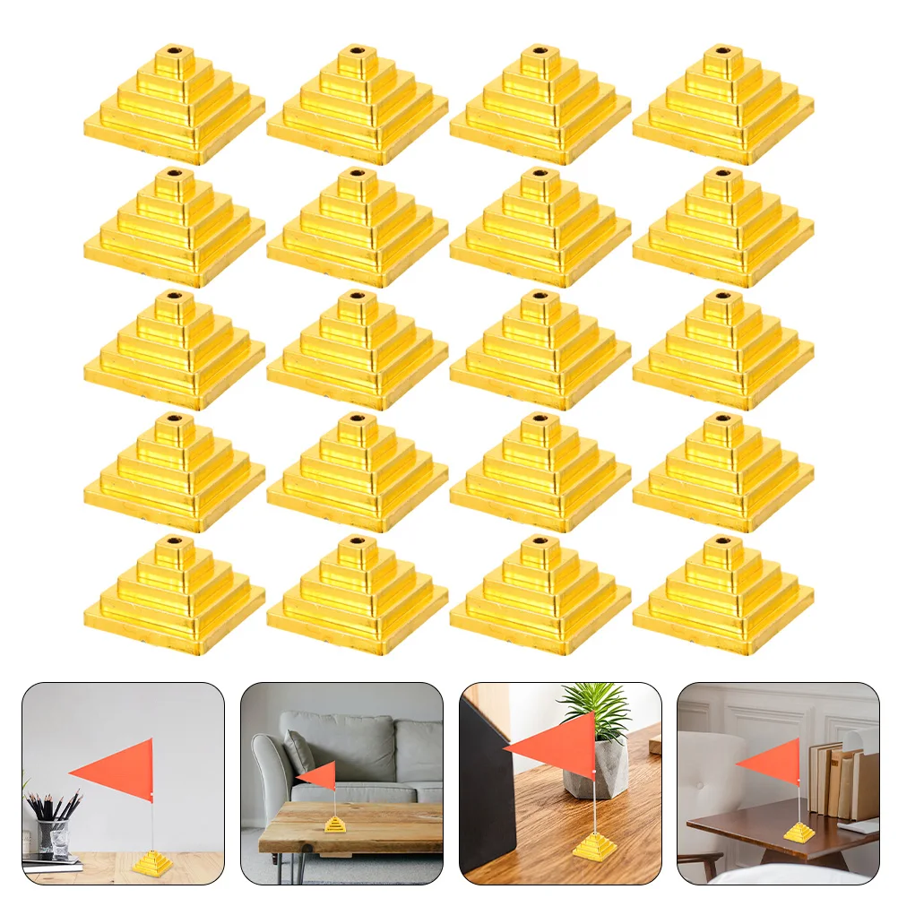 

50 Pcs Flagpole Base Stand Indoor Desk Mini Holders Work Small for Table Flags Square