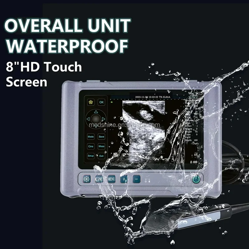 8 Inch Waterproof Touch Display Veterinary Ultrasound Detector Handheld For Horse Imaging