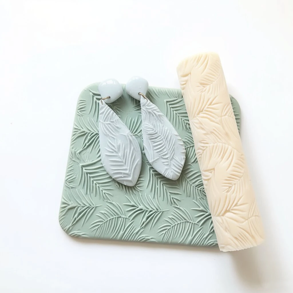 

Leaf 3D Emboss Texture Soft Ceramic Clay Roller Pottery Impression Rolling Pin Designer DIY Clay Jewelry Ceramic Art Craft Tool