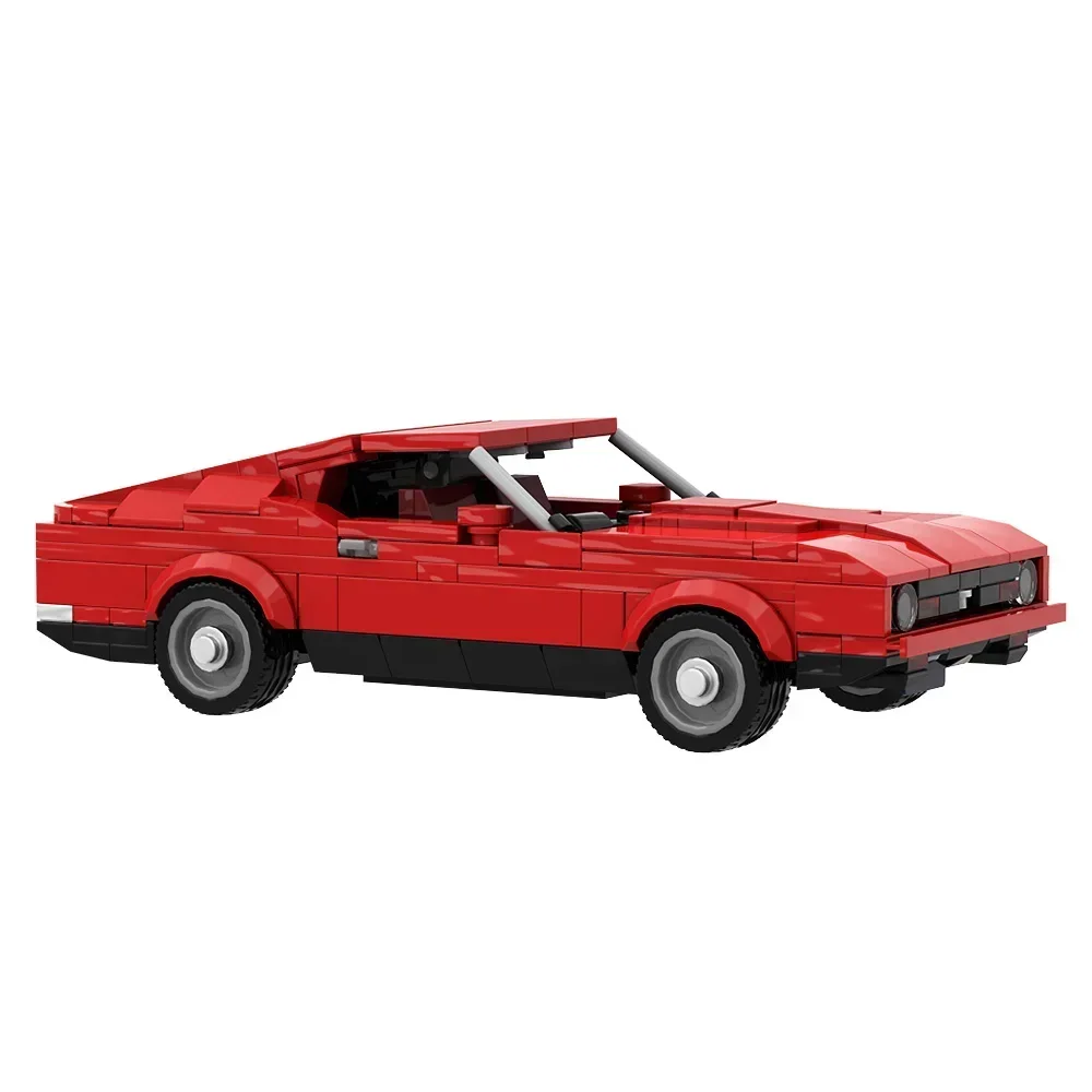 EKbricks MOC 1971 Ford Mustang Mach 1 Bricks Red Car Model Sport Car Racing Building Blocks Collection Vehicle Toy Gift