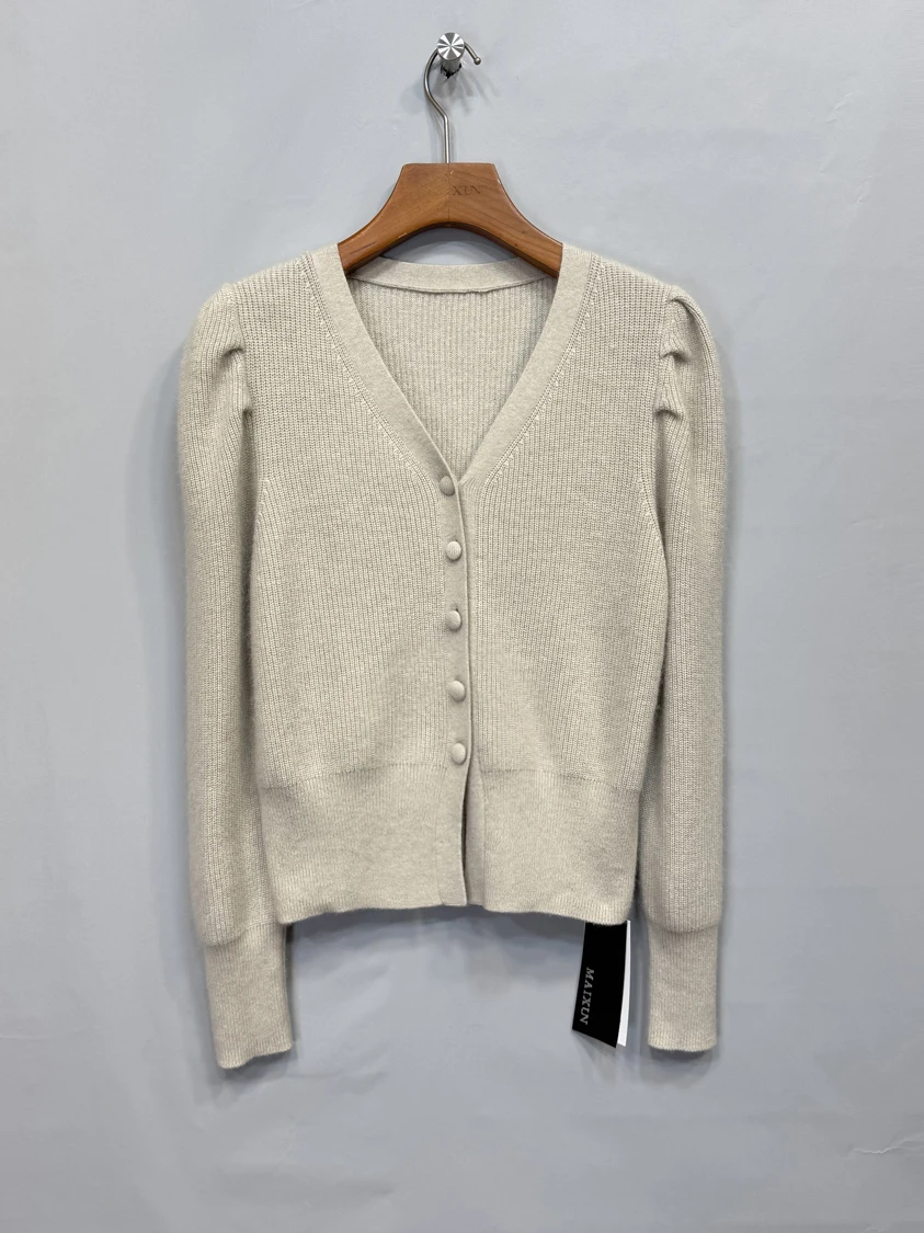 

Облегающий кардиган с кроличьим мехом V-Ne Bubble Sve, женский универсальный повседневный свитер на пуговицах, осень-зима