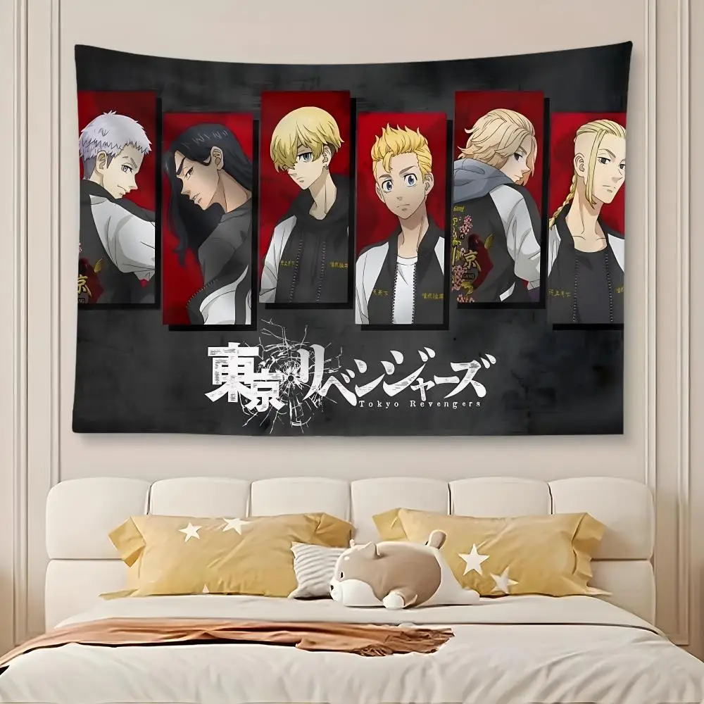 Anime T-Tokyo Revengers Tapestry Art Decor Banner Microfiber Backdrop for Bedroom Living Room Bar Garden Party