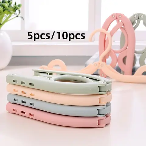 5pcs/10pcs 여행 휴대용 접이식 옷 랙 미끄럼 방지 플라스틱 접는 옷 랙 건조 옷 걸이