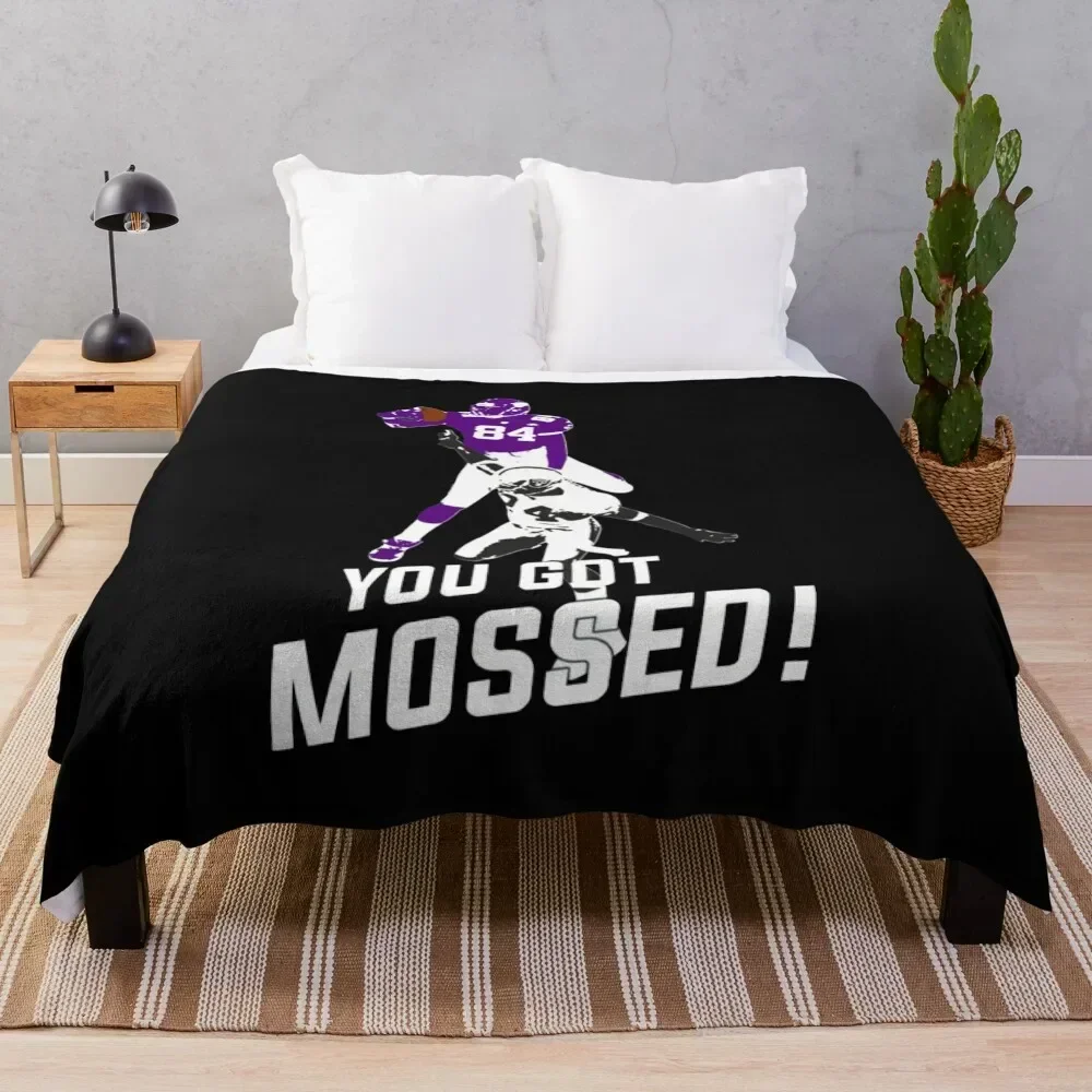 Randy Moss Over Charles Woodson You got mossed Throw Blanket Personalized Gift Thermals For Travel Blankets