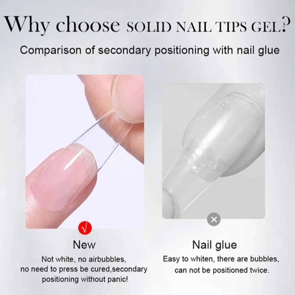 

Long Lasting Solid Nail Tips Gel Sealing Film Gel Texture Solid Nail Glue Portable No Sticky Hands Fake Nails Gel