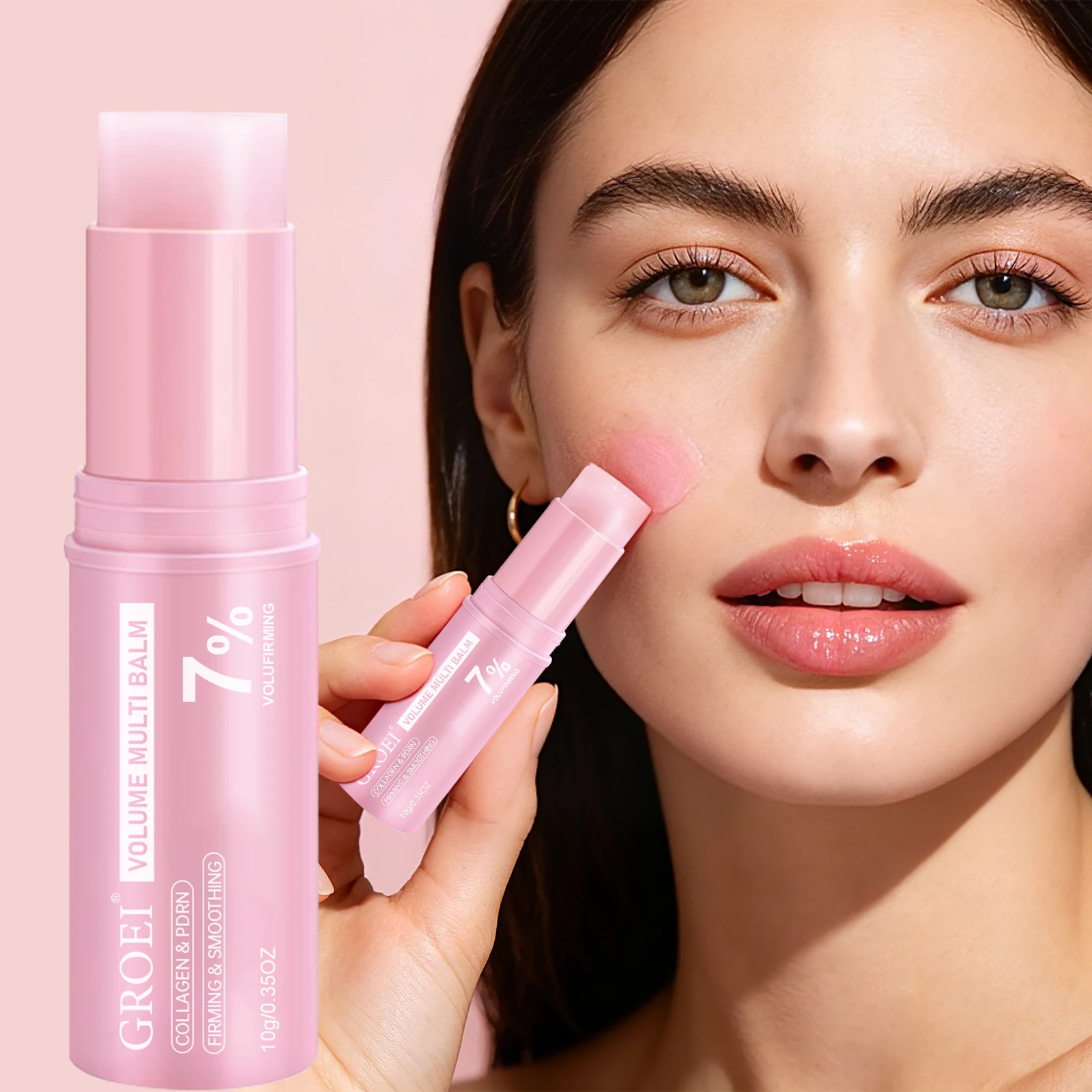 7% Volufirming Complex Multi‑Balm Stick, Infused with PDRN Collagen Hyaluronic Acid Retinol Caffeine, Portable Moisturizing Solid Balm for Face Neck, Daily Hydrating Skin Care for Dull Dry Skin