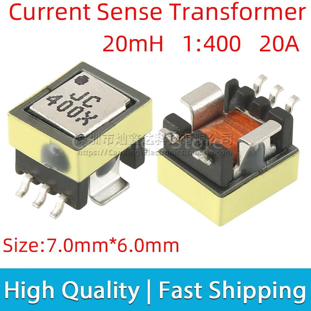 

2PCS SMD EED6-400X SMT Precision Current Sense Transformer 20A High Current Sensor Turns Ratio 1 : 400 Inductance 20mh