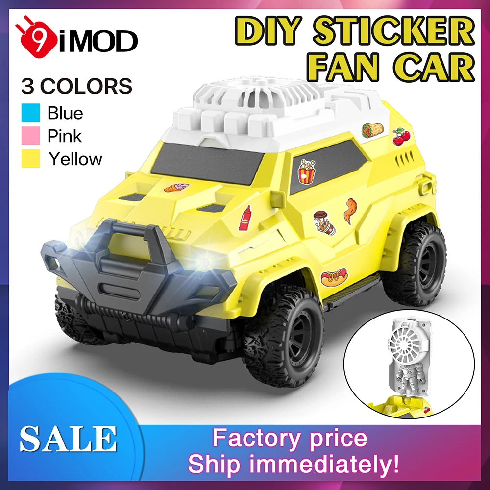 

9IMOD RC автомобиль DIY наклейка вентилятор автомобиль 2,4 ГГц 4 канала 10 км/ч 1:24 вентилятор автомобиль 30 м вентилятор автомобиль 2в1 детские игрушки