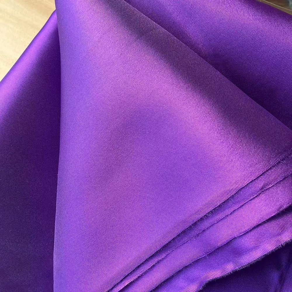 Tela roja Mikado para vestido de novia, estilo lujoso, sarga de satén grueso, vestido de diseñador, telas para ropa, costura por metro