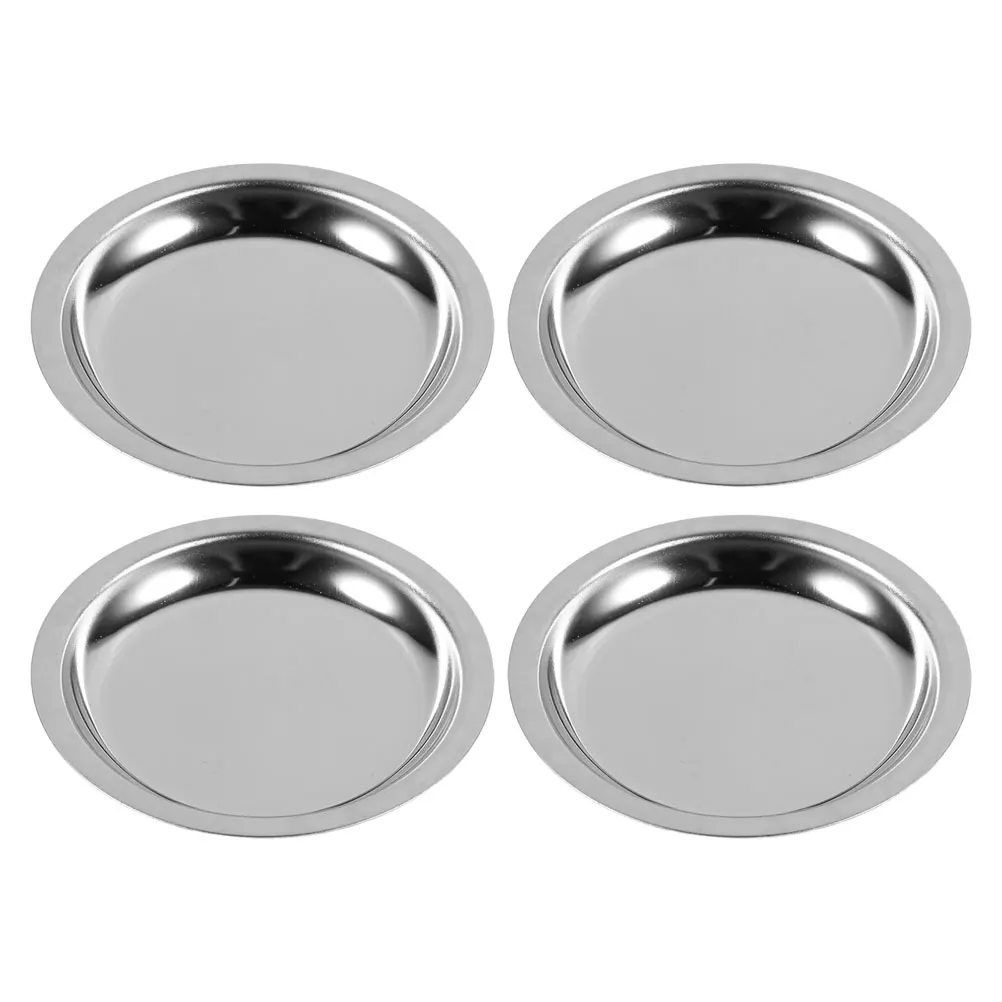 

4pcs Tea Bag Holder Tea Saucer Small Stainless Steel Round Tea Cup Coaster Utensil Holder Coaster Tea Bags organizers