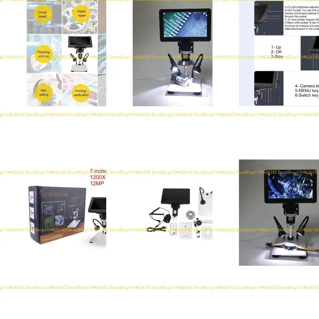 

Q2Q4 1200X Digital Microscope Electronic Video Microscopes 7 inch LCD Soldering USB Microscope Phone Repair Magnifier Stand