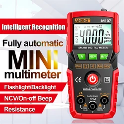 ANENG M107 M108 Mini Digital Multimeter 4000 Counts Non Contact AC/DC Current Voltage Tester Resistance Capacitance Meter