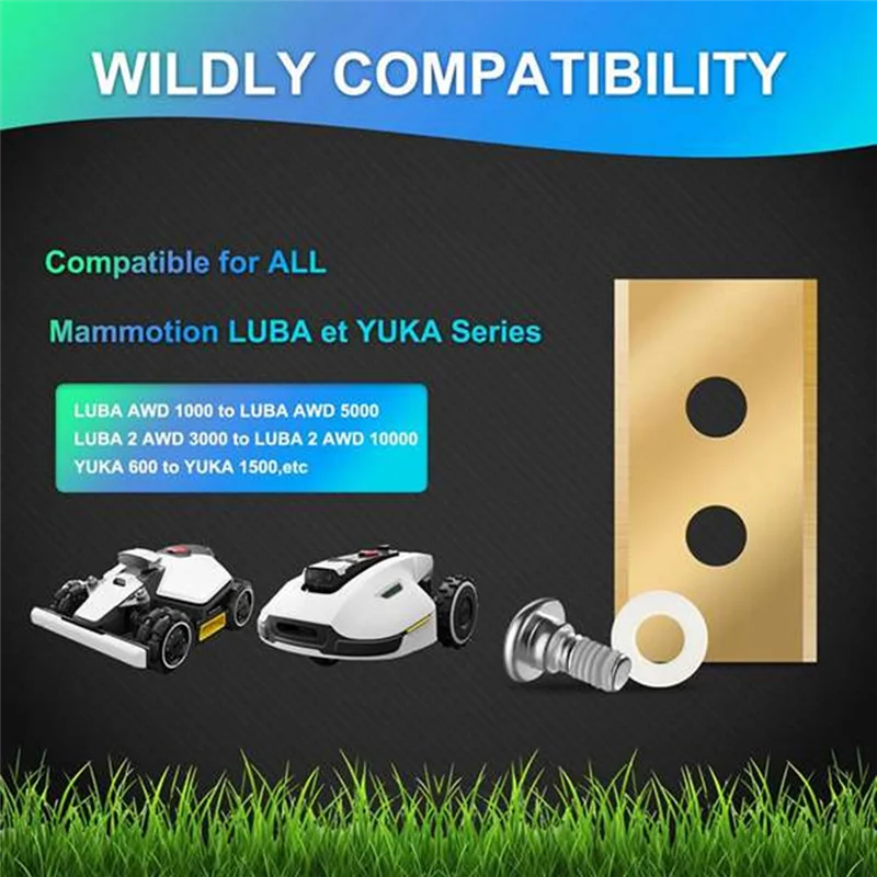 

ABZC-24 Pcs Replacement Blades For Mammotion Luba & Yuka All Series Robotic Lawnmower Blades