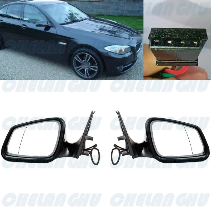 

Auto Dimming Mirror Assembly For BMW E60 E61 LCI 520i 528i 530i 535i 2008 2009 2010 1 Pair 3Pin Black Painted Memory Power Fold