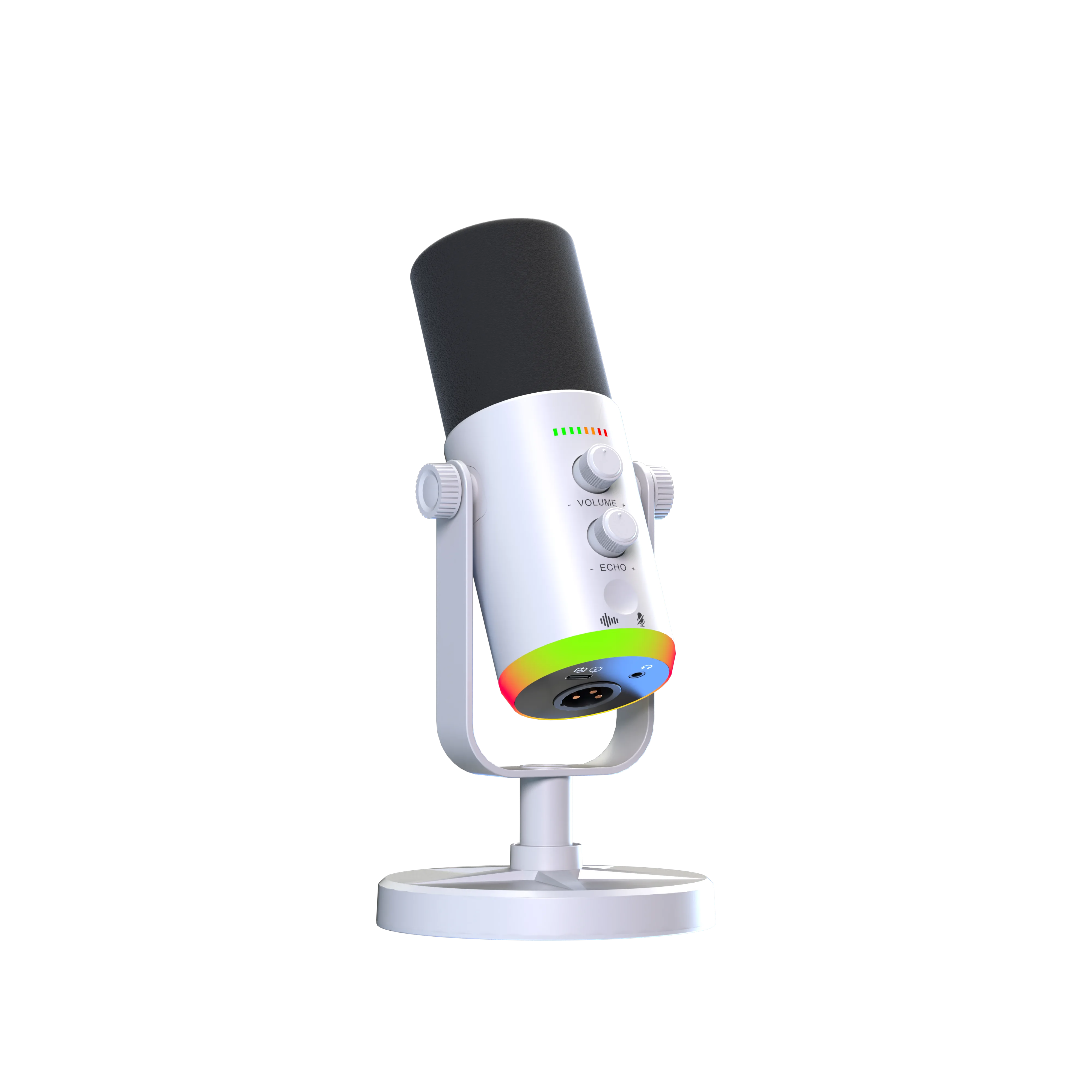 YU7 USB Streaming Microphone RGB Noise Reduction Gain Control Echo Adjustment Mute Switch XLR/USB-C Plug & Play for Gaming Live