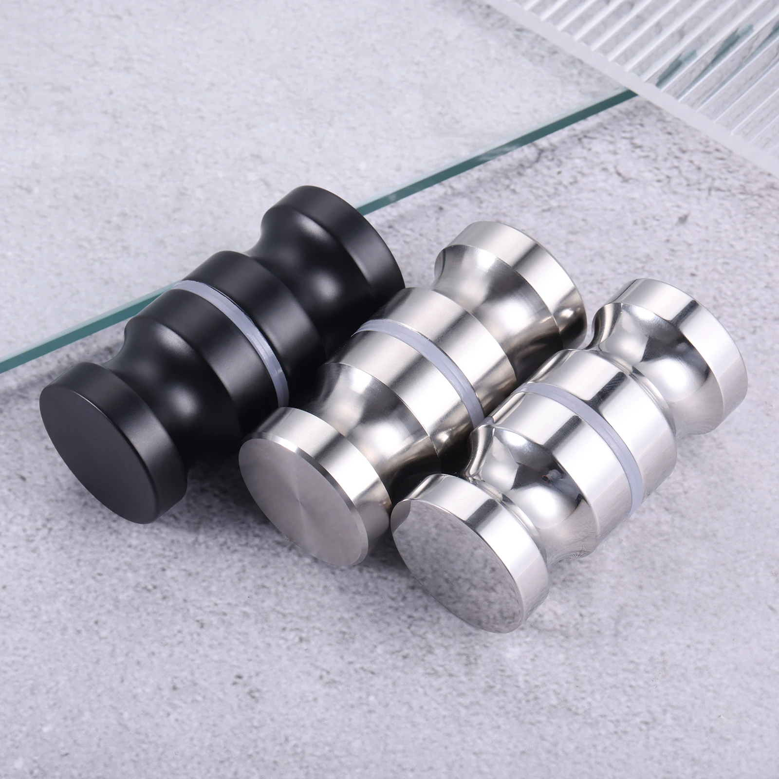 1pc Stainless Steel 304 Glass Door Knob Bathroom Shower Cupboard Cabinet Doors Handle 62 x 30mm for 6-18mm Thickness Glass