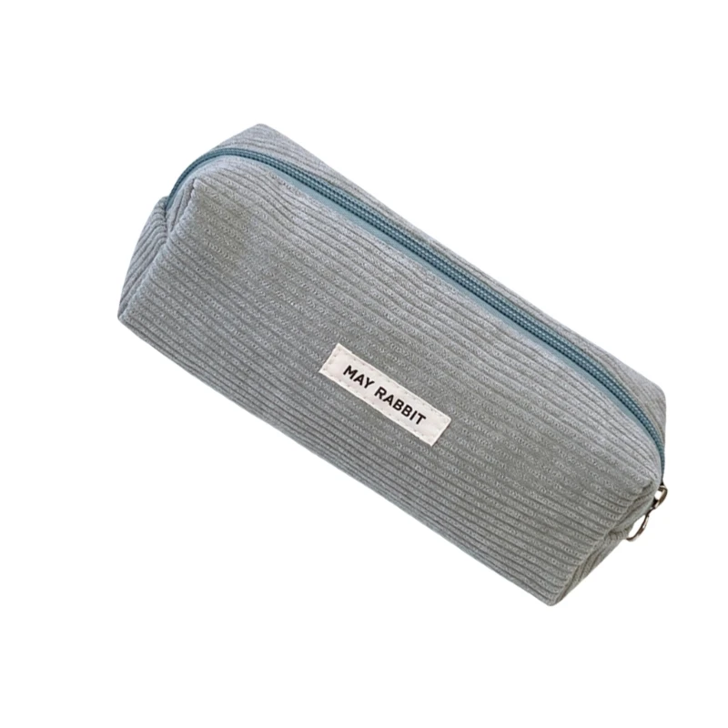 Corduroy Pencil Bag Stationery Bag Pencil Case Large Capacity Pencil Cosmetic Bag School Office Supplies Dropship