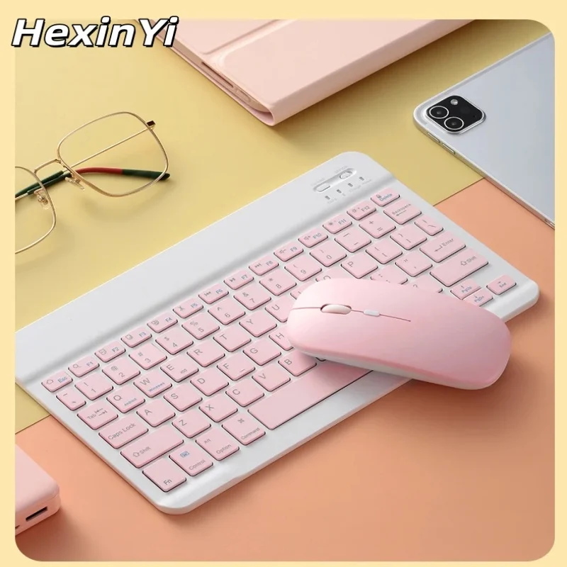 

Bluetooth Keyboard Mouse For iPad Xiaomi Samsung Huawei Phone Tablet Slim Mini Wireless Keyboard For Android IOS Windows Pink