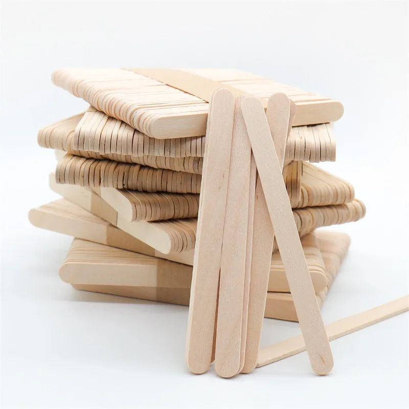 50/100 stücke Eis Popsicle Sticks Natürliche Holz Sticks Eis Löffel Hand Handwerk Kunst Eis Am Stiel Kuchen Werkzeuge