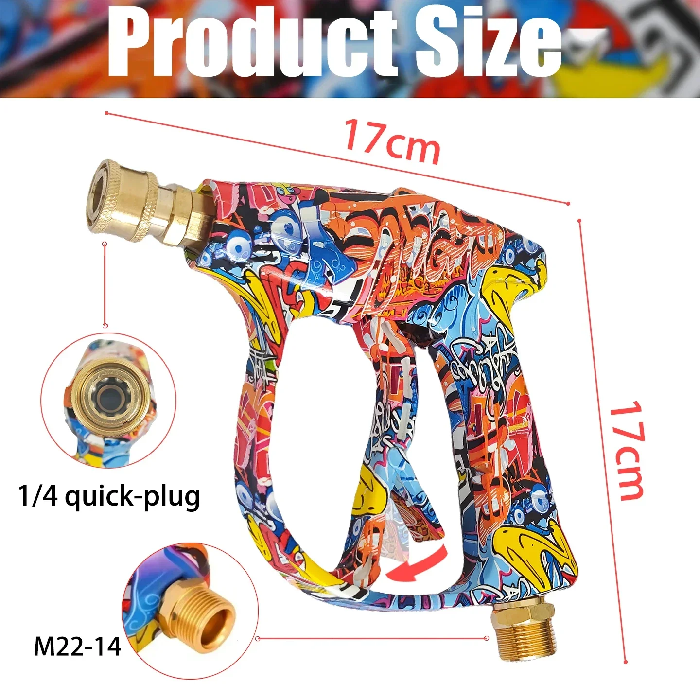 Graffiti Design 4350PSI High Pressure Water Gun, 1L Foam Cannon 1/4