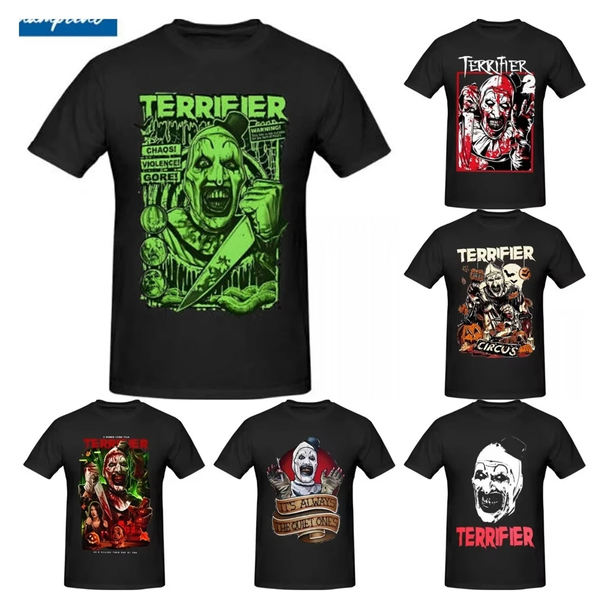 Terriifier Film T-shirt Unisex Katoenen Top Tee Grappige Horror Halloween Crewneck Korte Mouw