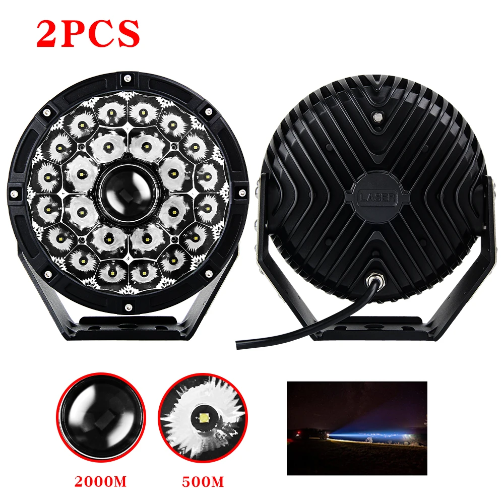 

New High Power Ip68 Super Bright 12V 24V 165W 16600Lm 2000M Truck Light Drl 8.5Inch Laser Work Light For Car Offroad