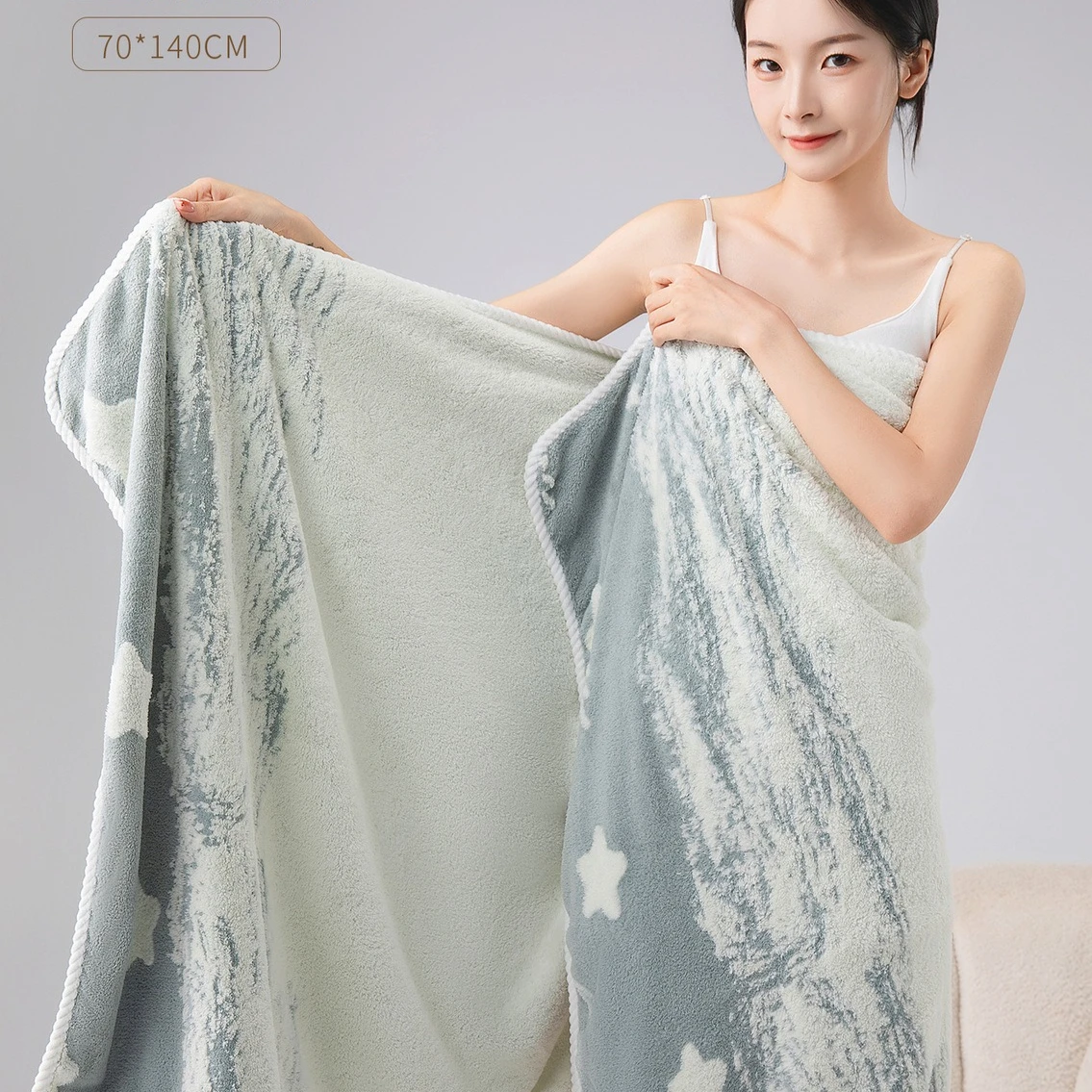 Coral Fleece Bath Towels for Adults Antibacterial Water Absorption Quick-dry Microfiber Body Wrap Bathroom Shower Towel 70x140cm
