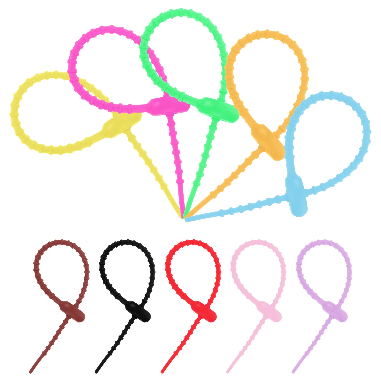 

Silicone Cable Ties 15CM Reusable Multi-purpose Cord Management Wire Ties Indoor Tidy Soft Material Bundle Organizer Packing
