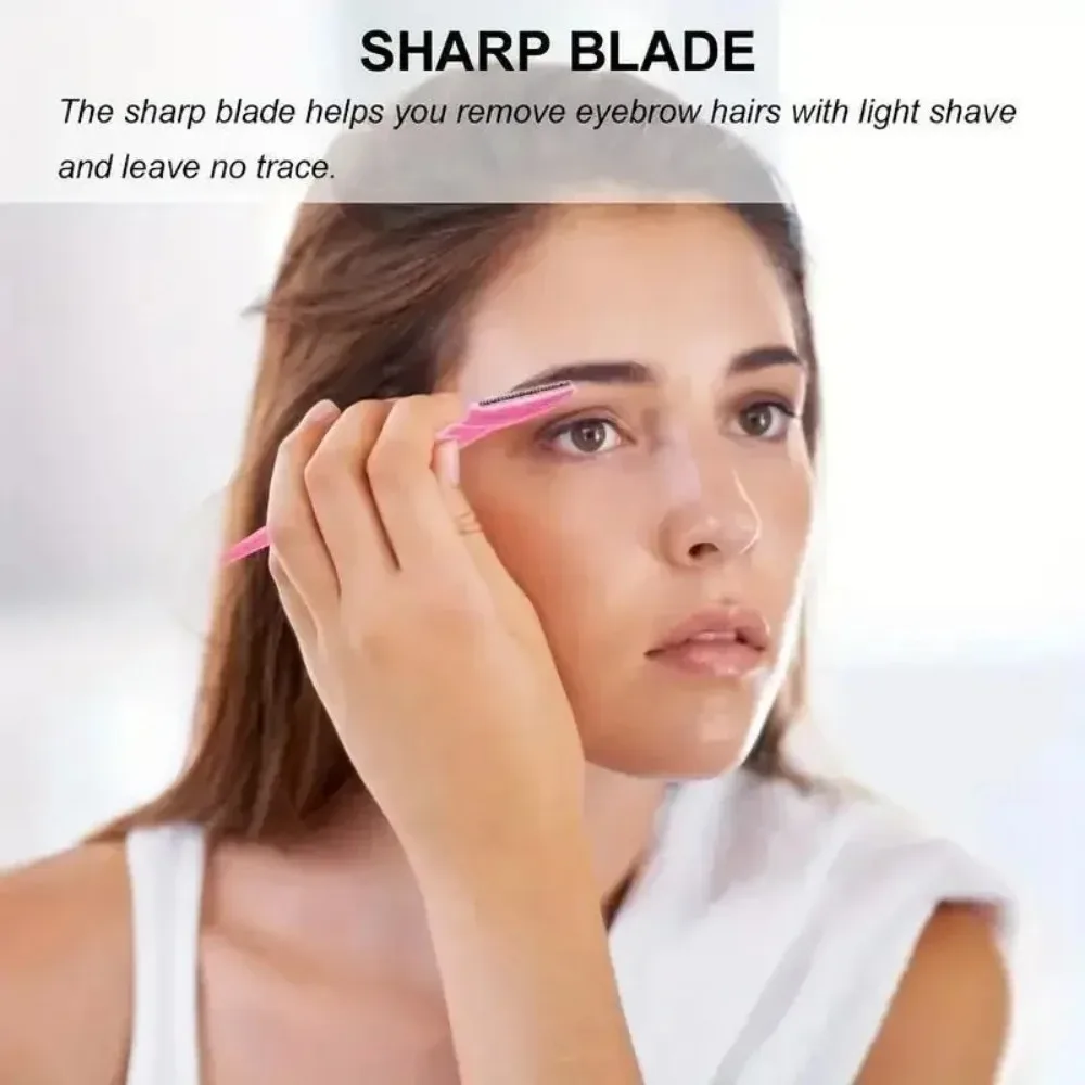 Stainless Steel Eyebrow Razors,Multipurpose Facial Hair Trimmers with Protective Cap for Men & Women,Exfoliating Tool for Beard image 3