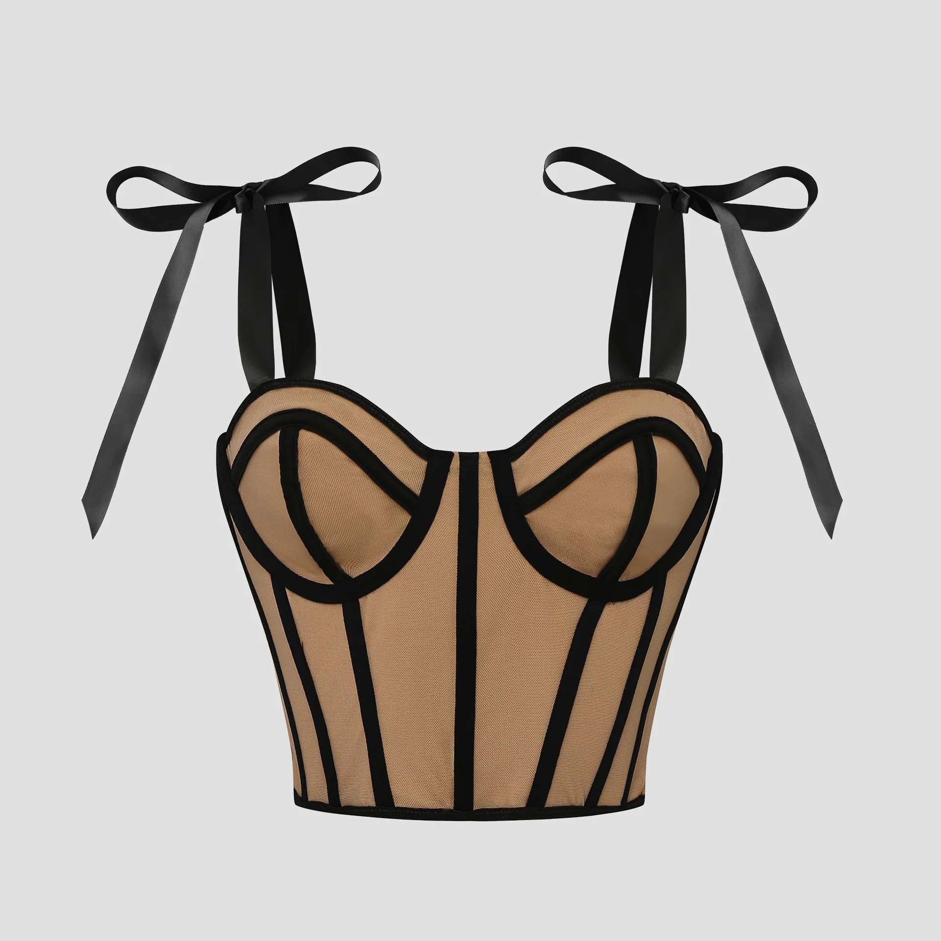 

Sexy Spicy Girl Color Blo Belted ort Crop Top Steel Ring Fibone Strap Vest 6072 Trendy U-Neline Polyester Tank Top