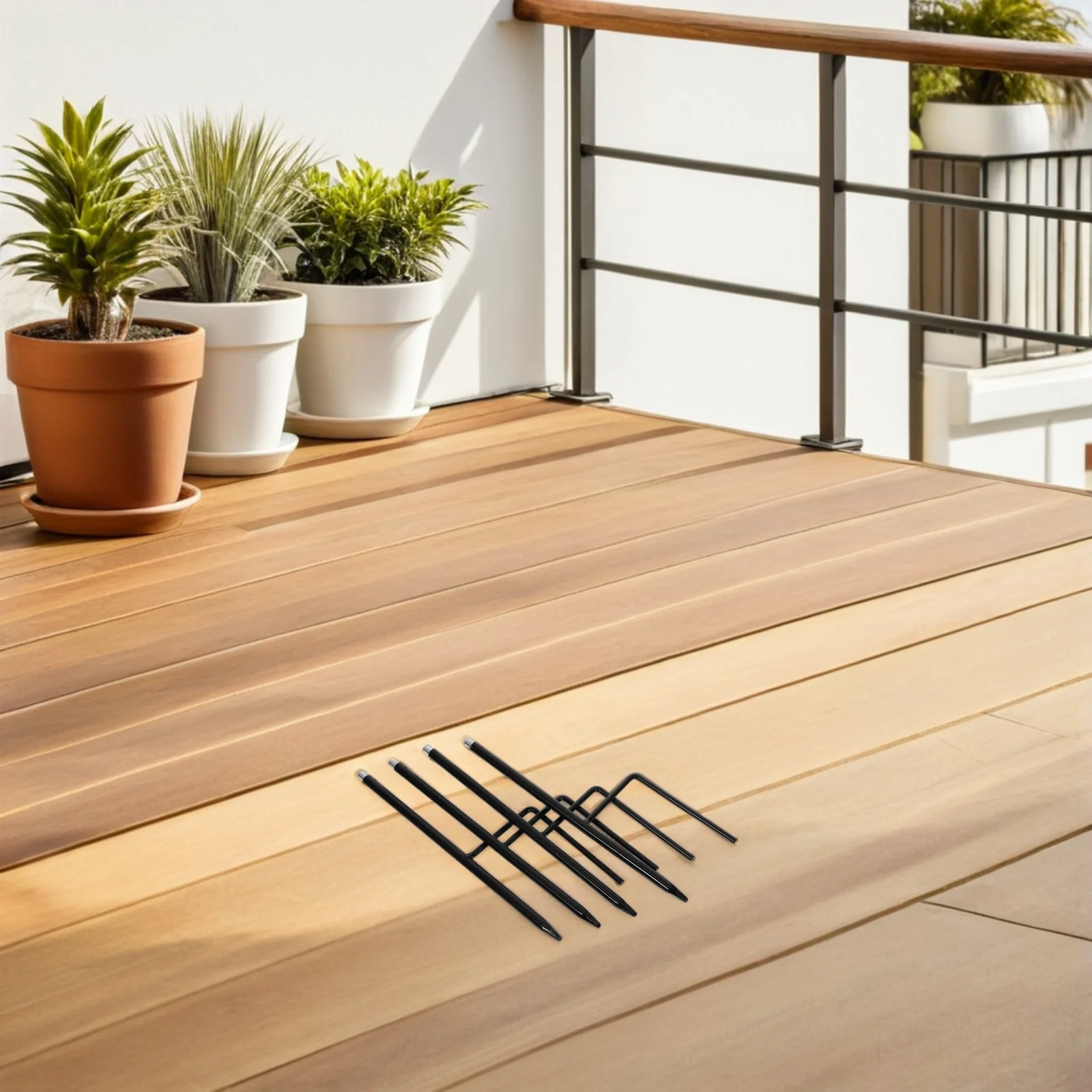 

4pcs Metal Shepherd Hook Ground Stake Heavy Duty Iron Durable Easy Installation Garden Yard Decor Lantern Bird Feeder Flower