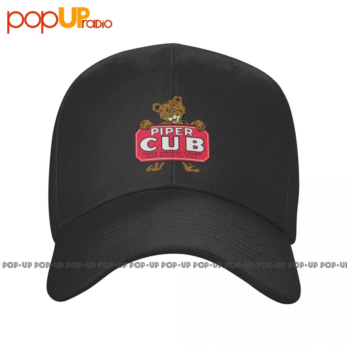 Piper Cub Logo Airplane Training Bear Aviation Flight Peaked Caps Trucks Hat Print Baseball Cap