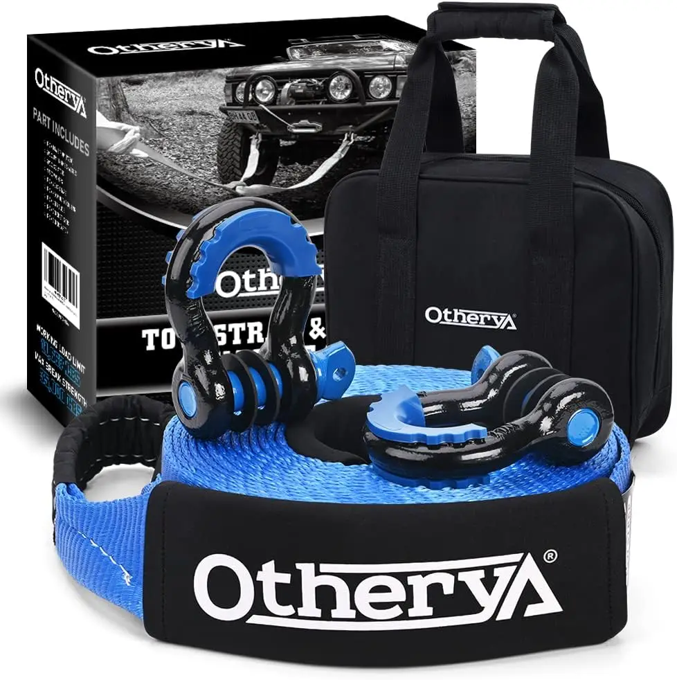 

Heavy Duty Tow Strap Recovery Kit 3'' x 30 ft (35,000 lbs) with Triple Reinforced Loops and D Ring Shackles