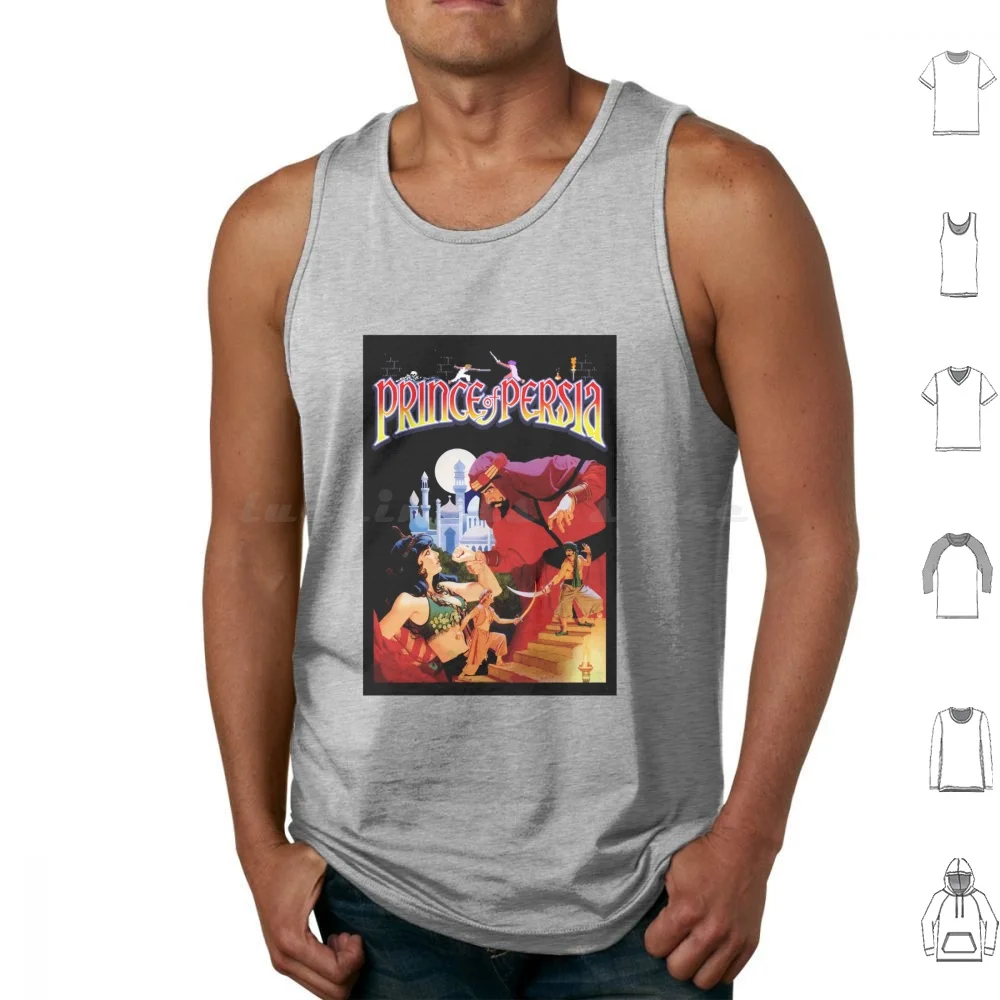 The Prince Of Persia ( Black Background )-Classic Retro Dos Game! Tank Tops Print Cotton Prince Persia Real Retro