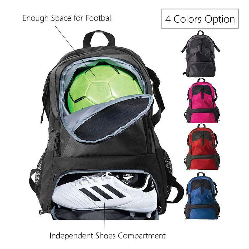 Youth Backpack Large Sport Bag with Separate Ball holder Shoes Compartment for Basketball Soccer Volleyball Multi Compartments