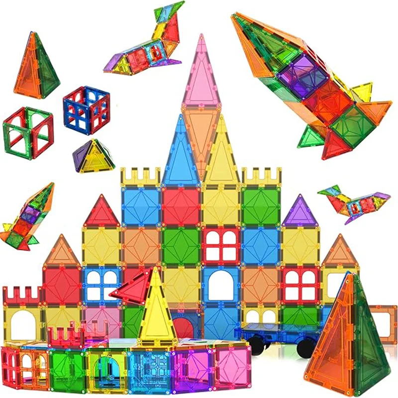 Color Window Magnetic Toy 32-120PCS Suitable For Children Over Three Years Old Magnetic Toys With Colorful Windows Birthday