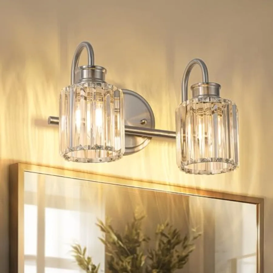 

Bathroom Light Fixtures with K9 Crystal Lampshade Bathroom Lighting Over Mirror Vanity Lights for Living Room, Bedroom, Restroo