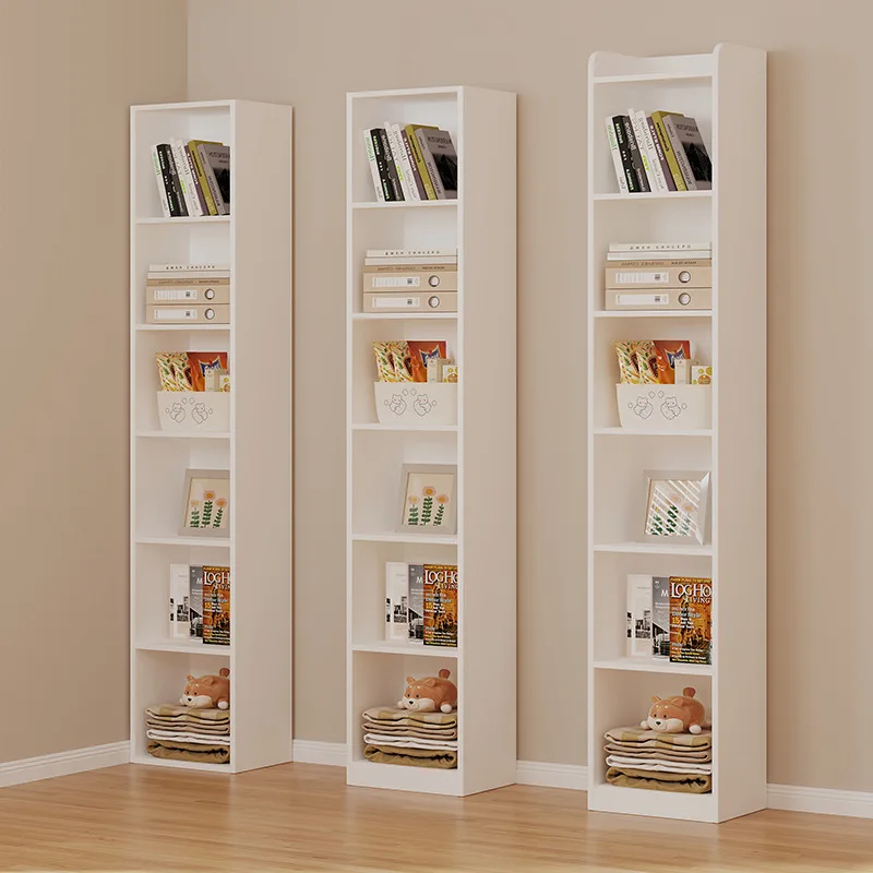 

Shelf Children's Floor Narrow Cabinet Small Bookcase Long Storage Household Crack