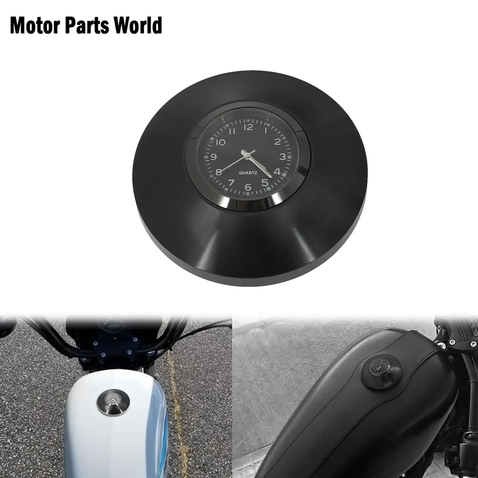 

Motorcycle CNC Fuel Gas Tank with Clock Black Decorative Oil Cap For Harley Sportster XL1200 XL883 Dyna FXDB Touring Softail