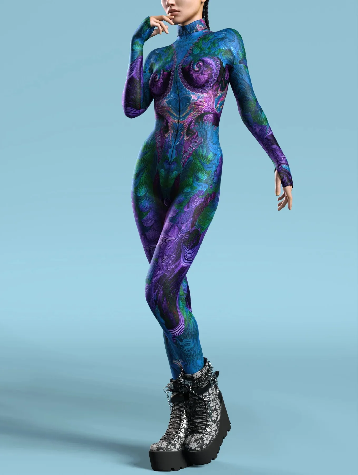 Damen Herren Muskel-Mensch Wüste Dazzle in Sieben Farben 3D-Druck Verkleidungs-Jumpsuit Halloween-Party Cosplay-Kostüme Outfit – Detail 22