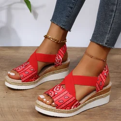 Women Fashion Thick Soled Wedges Sandals 2023 Summer Lightweight Platform Casual Shoes Woman Non Slip Beach Shoes Plus Size 43