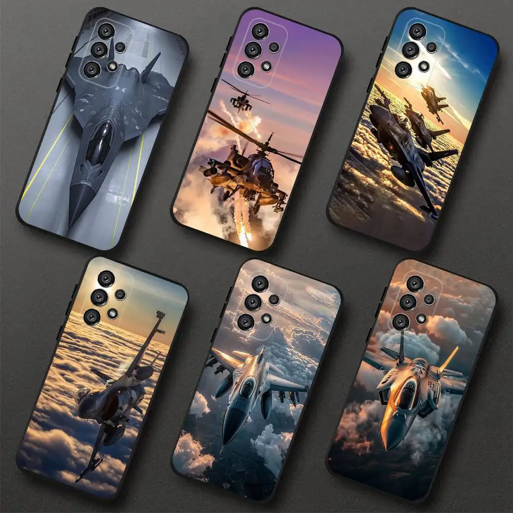 

Aircraft Helicopter Airplane Phone Case For Samsung S 25,24,23,22,30,21,10,9,Ultra,Plus,Lite,FE,4,5G Black Soft Case